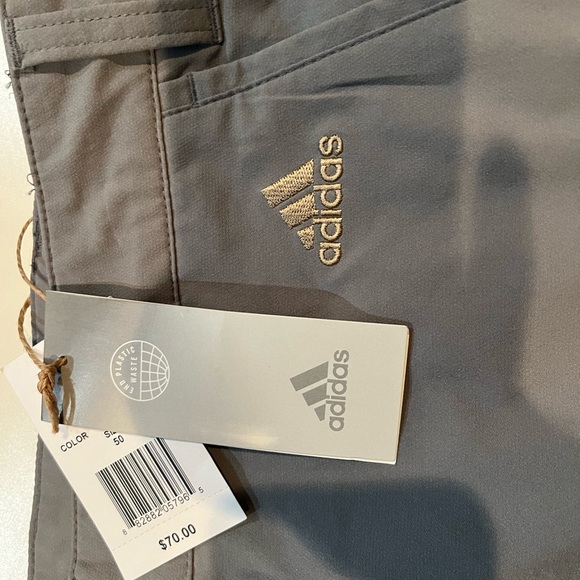 NWT Adidas Gray Golf Shorts Waist 50 - Picture 3 of 5